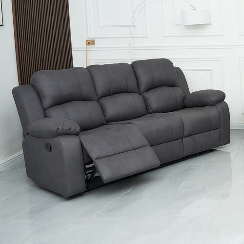 BY DESIGNS RIVOIRE 3 SEATER MANUAL RECLINER SOFA