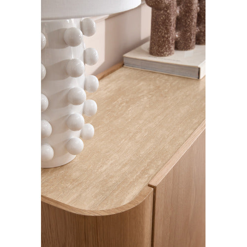 180CM PREMIUM MAGNUS TRAVERTINE STONE-TOP TV UNIT