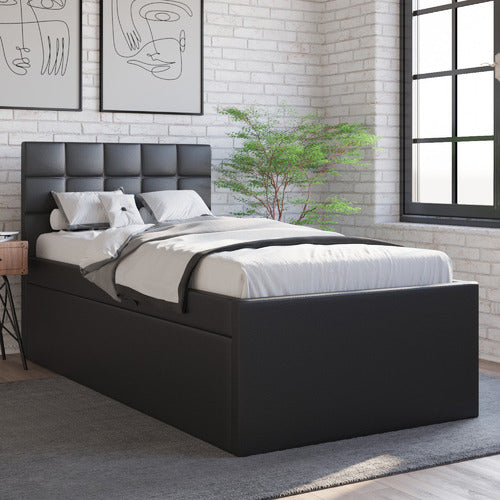 RAWSON & CO LANDA FAUX LEATHER KING SINGLE BED WITH TRUNDLE