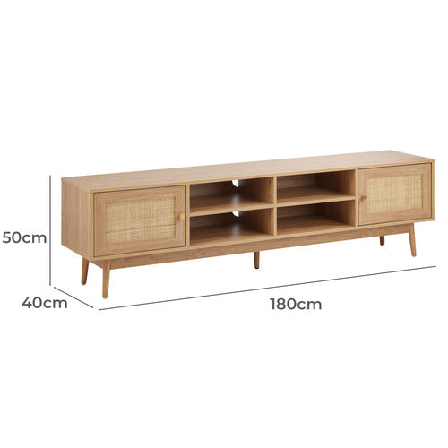 LIVING FUSION 180CM VESTA RATTAN TV UNIT