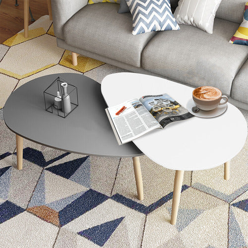 YORK STREET 2 PIECE AURA TEARDROP NESTING COFFEE TABLE SET