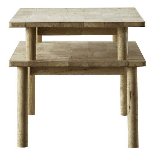 MAJA ANSEL DESIGN 2 PIECE BONNIE RUBBERWOOD COFFEE TABLE SET