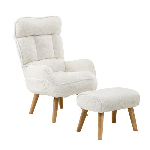 LIVING FUSION 2 PIECE BONNY UPHOLSTERED RECLINER ARMCHAIR & FOOTSTOOL SET