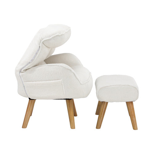 LIVING FUSION 2 PIECE BONNY UPHOLSTERED RECLINER ARMCHAIR & FOOTSTOOL SET