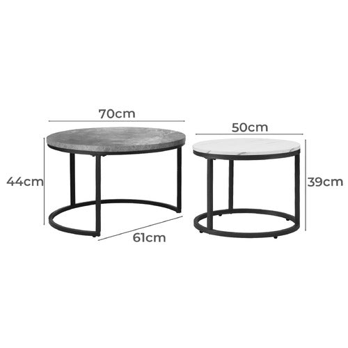 LIVING FUSION 2 PIECE CAIUS NESTING COFFEE TABLE SET