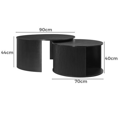 CORE LIVING 2 PIECE CALEIGH NESTING COFFEE TABLE SET