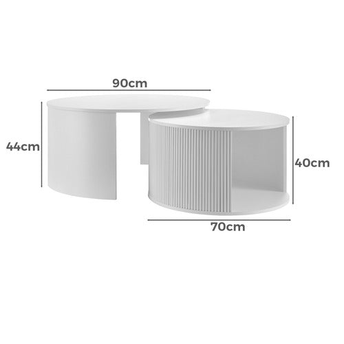 CORE LIVING 2 PIECE CALEIGH NESTING COFFEE TABLE SET