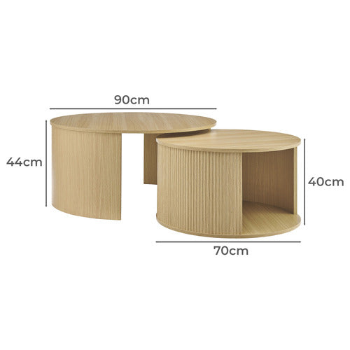 CORE LIVING 2 PIECE CALEIGH NESTING COFFEE TABLE SET