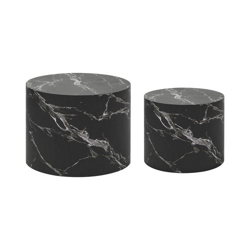 LIVING FUSION 2 PIECE BLACK ETAN COFFEE TABLE SET