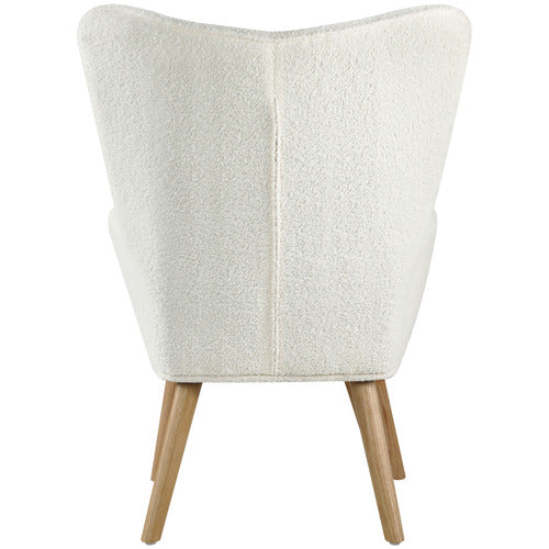 LIVING FUSION 2 PIECE LEANDER BOUCLE ARMCHAIR & FOOTSTOOL SET
