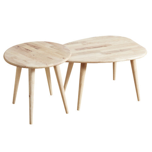 MAJA ANSEL DESIGN 2 PIECE FERREIRA WOODEN NESTING COFFEE TABLE SET