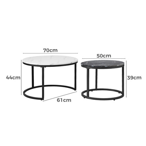 LIVING FUSION 2 PIECE MARGAUX NESTING COFFEE TABLE SET