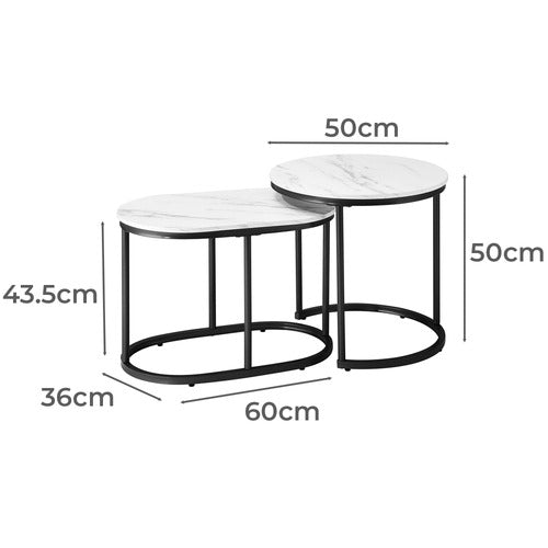LIVING FUSION 2 PIECE MARIA NESTING COFFEE TABLE SET