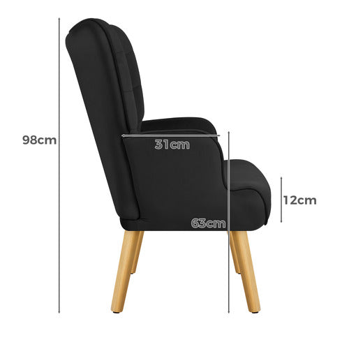 HOXTON ROOM 2 PIECE MAURO VELVET ARMCHAIR & FOOTSTOOL SET