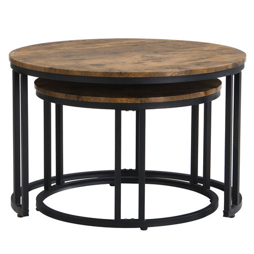 EVIE HOME 2 PIECE MYRA NESTING COFFEE TABLE SET