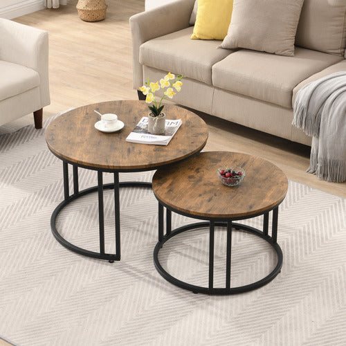 EVIE HOME 2 PIECE MYRA NESTING COFFEE TABLE SET