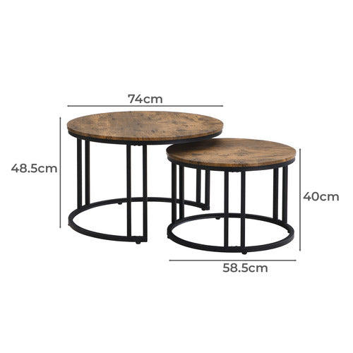 EVIE HOME 2 PIECE MYRA NESTING COFFEE TABLE SET