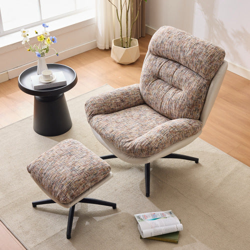 CASSINGTON HOME 2 PIECE RYE UPHOLSTERED SWIVEL CHAIR & FOOTSTOOL SET