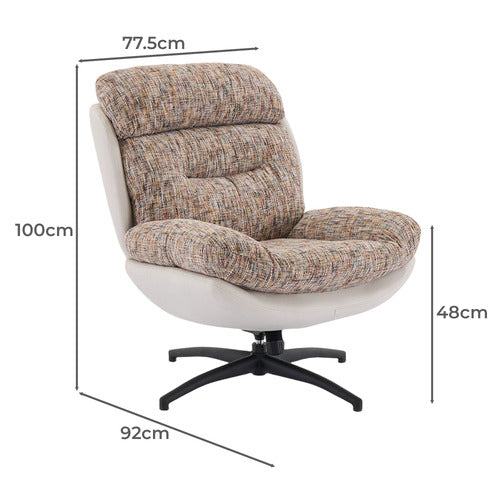 CASSINGTON HOME 2 PIECE RYE UPHOLSTERED SWIVEL CHAIR & FOOTSTOOL SET