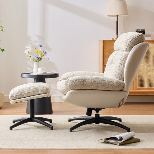 CASSINGTON HOME 2 PIECE RYE UPHOLSTERED SWIVEL CHAIR & FOOTSTOOL SET