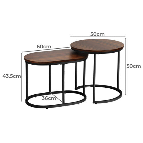 LIVING FUSION 2 PIECE SHERMAN NESTING COFFEE TABLE SET