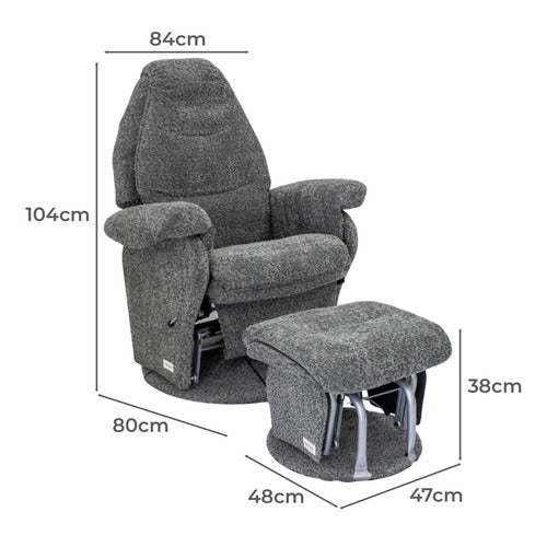 BABYHOOD 2 PIECE VOGUE BOUCLE GLIDER CHAIR & OTTOMAN SET