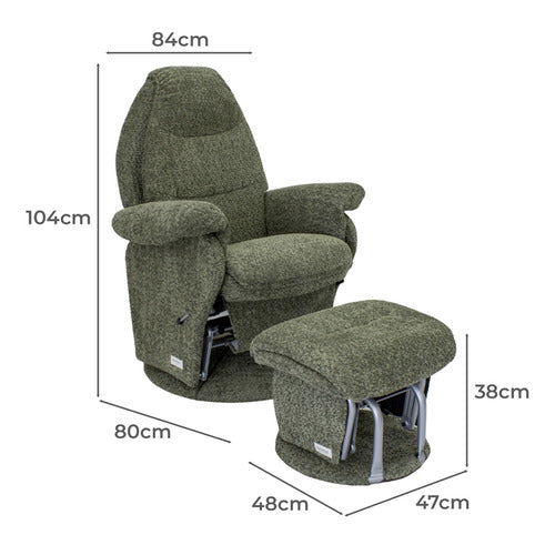 BABYHOOD 2 PIECE VOGUE BOUCLE GLIDER CHAIR & OTTOMAN SET
