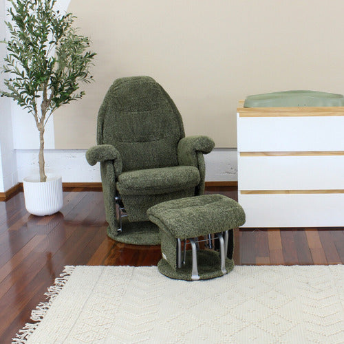BABYHOOD 2 PIECE VOGUE BOUCLE GLIDER CHAIR & OTTOMAN SET