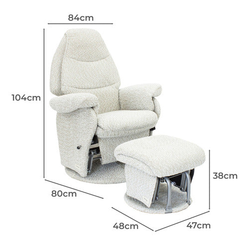 BABYHOOD 2 PIECE VOGUE BOUCLE GLIDER CHAIR & OTTOMAN SET