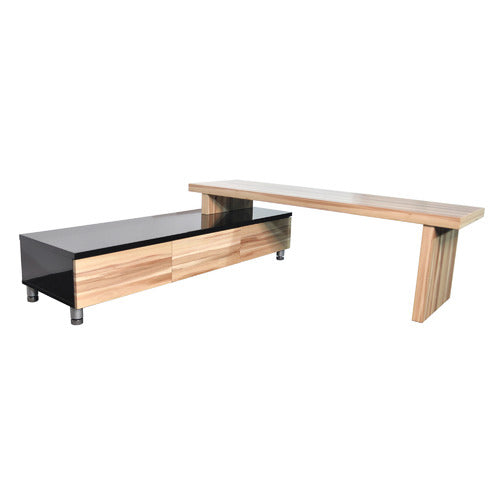 BY DESIGNS 2 TONE CHARLENE EXTENDABLE ENTERTAINMENT UNIT