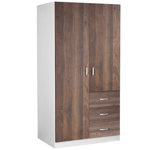 MIKASA FURNITURE 2 TONE ZETLAND WARDROBE WITH 3 DRAWERS