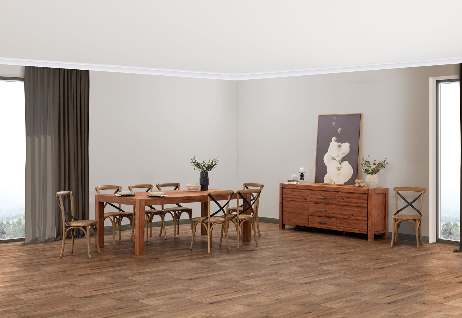 SILVERWOOD 2100 DINING TABLE PEWTER