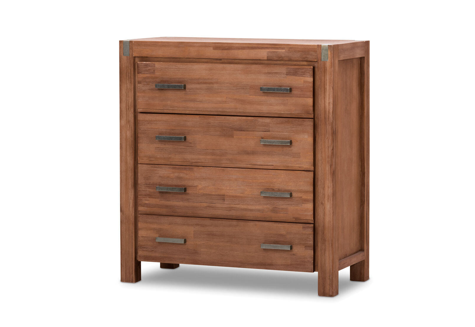 SILVERWOOD 4 DRAWER TALL CHEST PEWTER