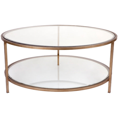 REXINGTON HOME CHARLOTTE ROUND GLASS-TOP COFFEE TABLE