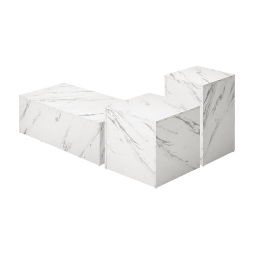 LIVING FUSION 3 PIECE KARLEY COFFEE & SIDE TABLE SET