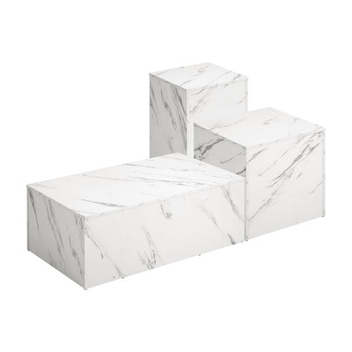 LIVING FUSION 3 PIECE KARLEY COFFEE & SIDE TABLE SET