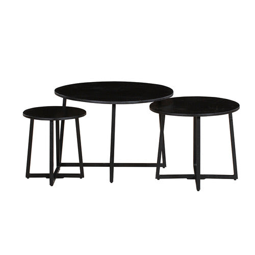 HOME & LIFESTYLE 3 PIECE RIO MANGO NESTING COFFEE TABLE SET