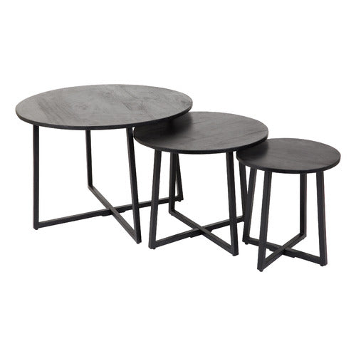 HOME & LIFESTYLE 3 PIECE RIO MANGO NESTING COFFEE TABLE SET