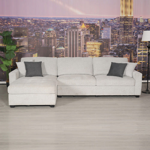 SOUTHERN STYLERS SAMI 3 SEATER UPHOLSTERED SOFA WITH LEFT CHAISE