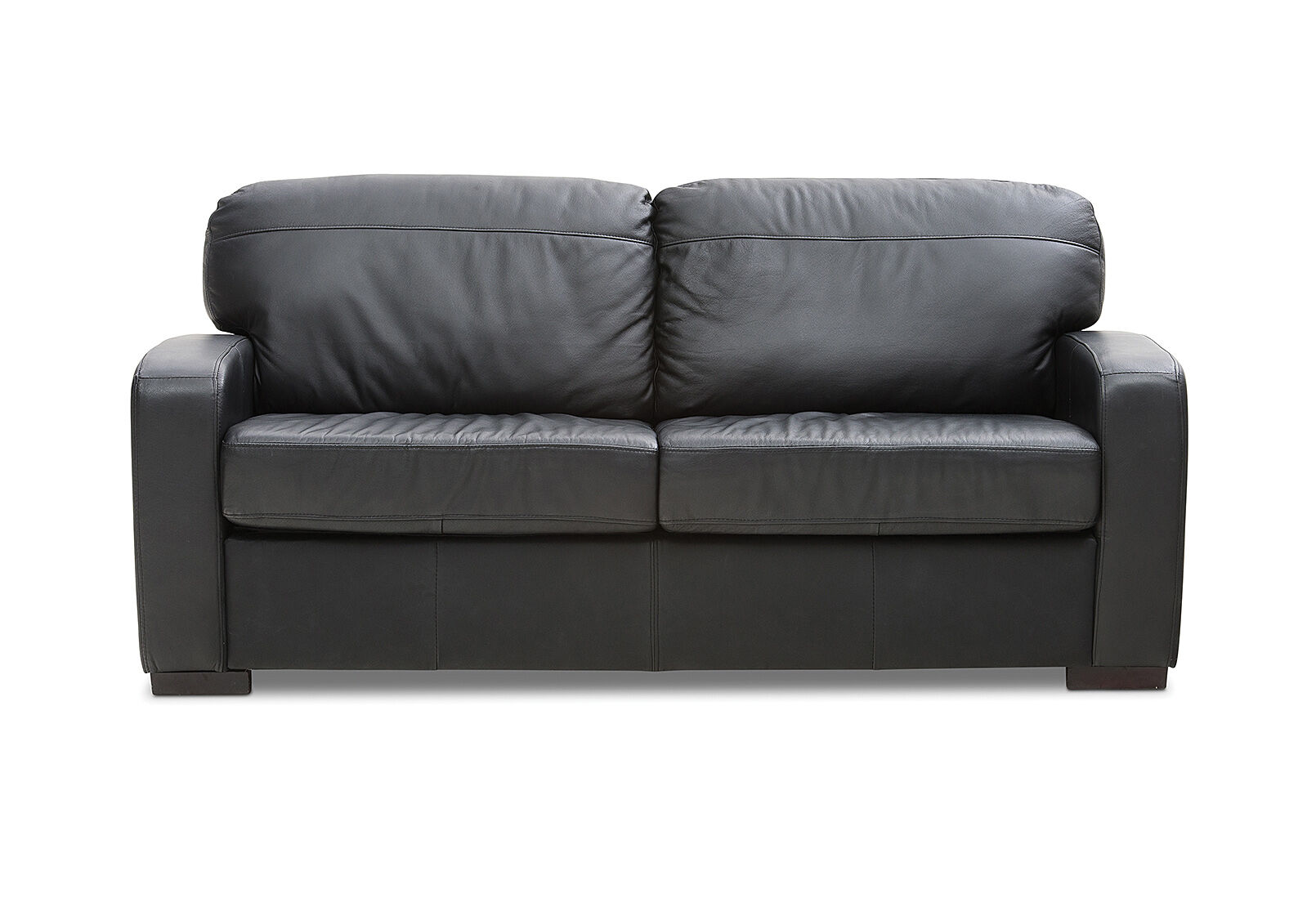 FUTURE LEATHER 2 SEATER SOFA BED BLACK