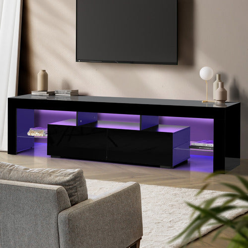 LIVING FUSION 180CM GALLAND 2 DRAWER ENTERTAINMENT UNIT WITH LED LIGHT