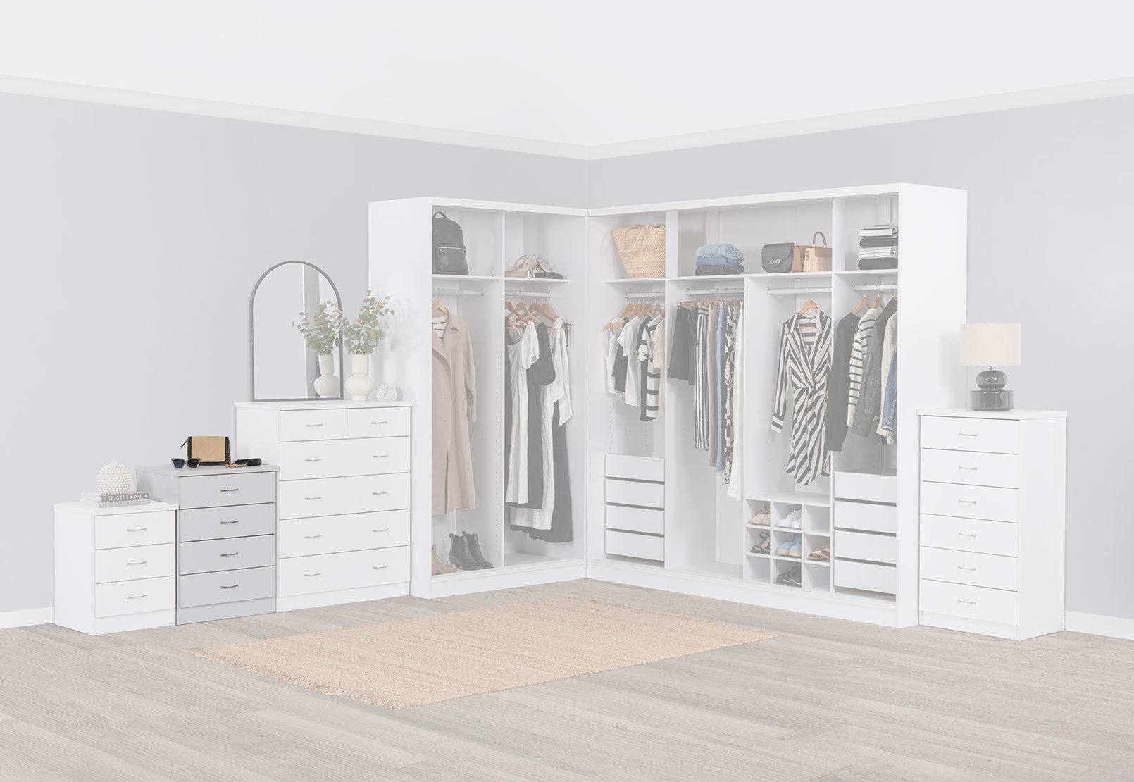 SPACESAVER 4 DRAWER NARROW TALL CHEST WHITE