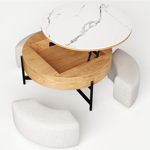 SHIRLEY LANE FURNITURE 4 PIECE ABUELA OTTOMAN & COFFEE TABLE SET