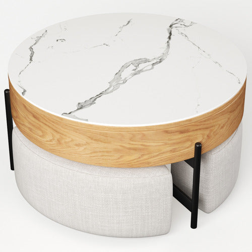 SHIRLEY LANE FURNITURE 4 PIECE ABUELA OTTOMAN & COFFEE TABLE SET