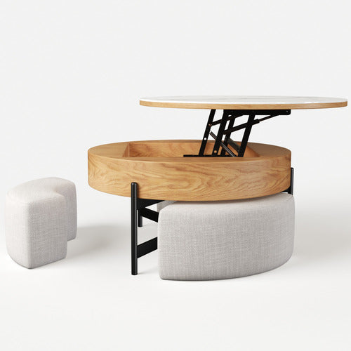 SHIRLEY LANE FURNITURE 4 PIECE ABUELA OTTOMAN & COFFEE TABLE SET