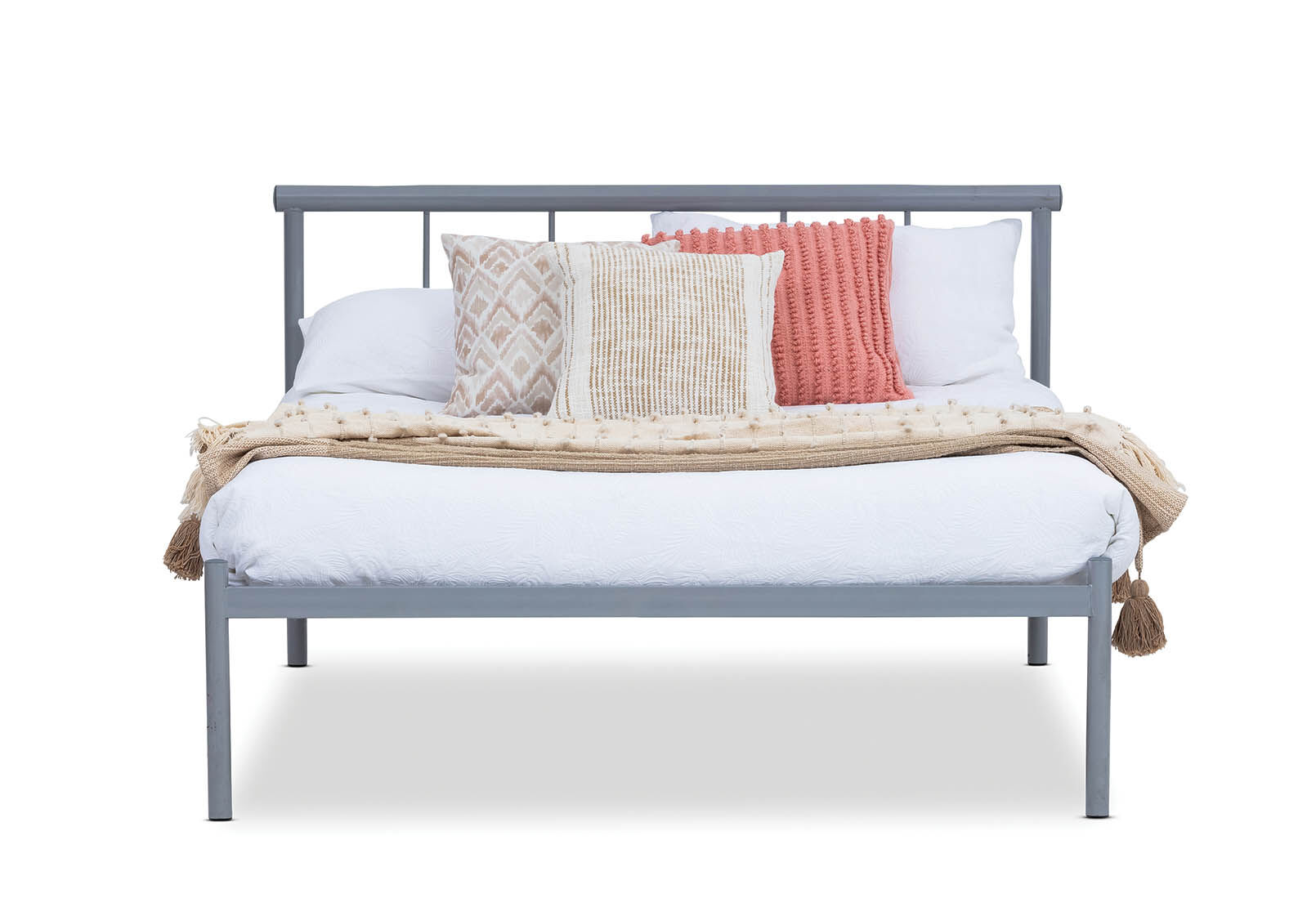 OLIVIA DOUBLE BED SILVER
