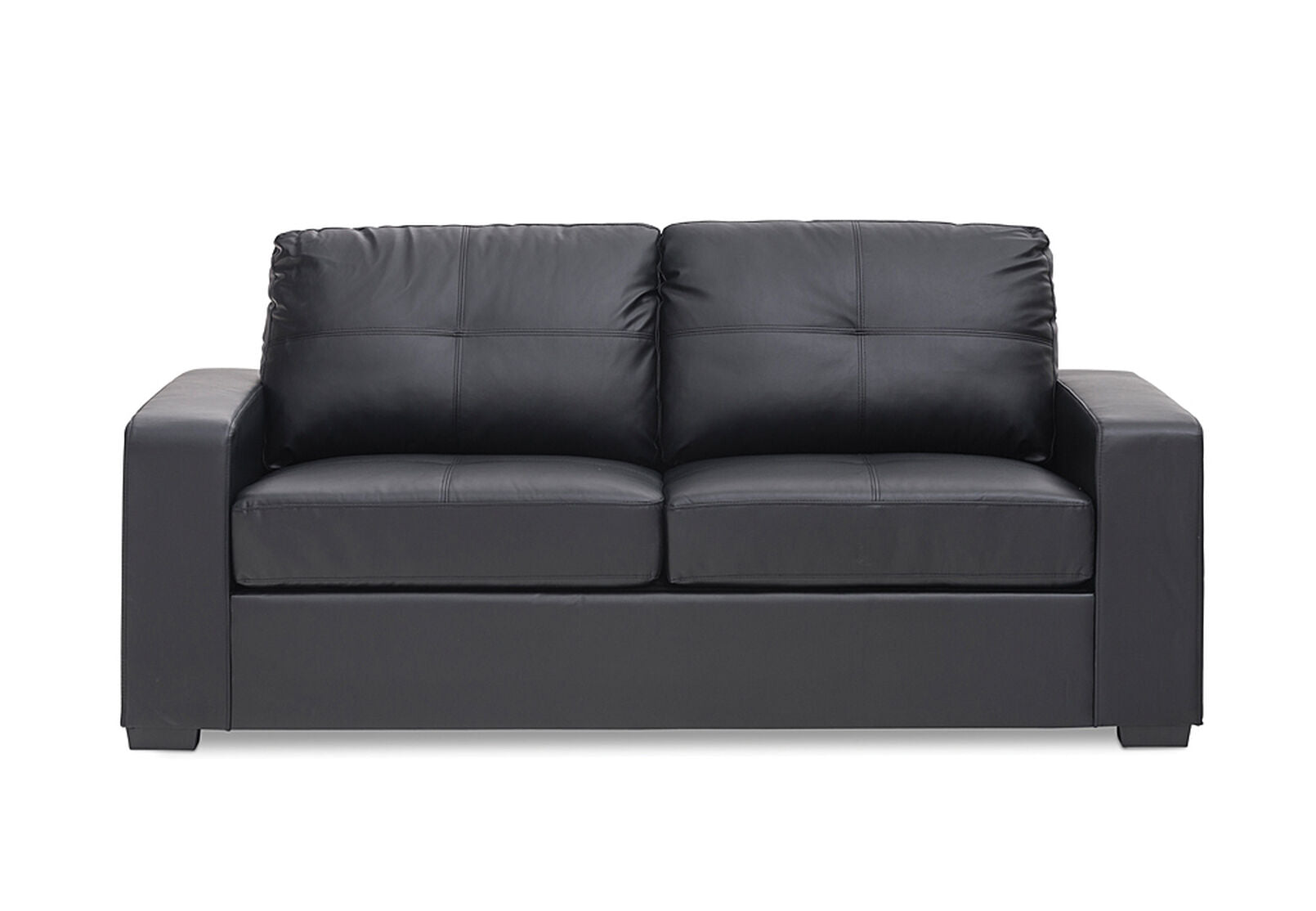 DIAMOND LEATHER-LOOK 2.5 SEATER SOFA BED BLACK