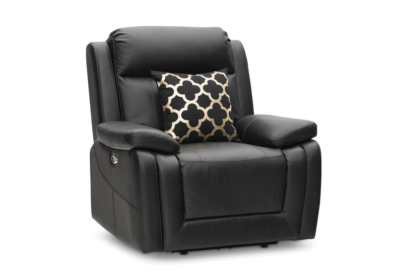 SAN MARCO LEATHER ELECTRIC RECLINER BLACK