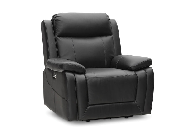 SAN MARCO LEATHER ELECTRIC RECLINER BLACK