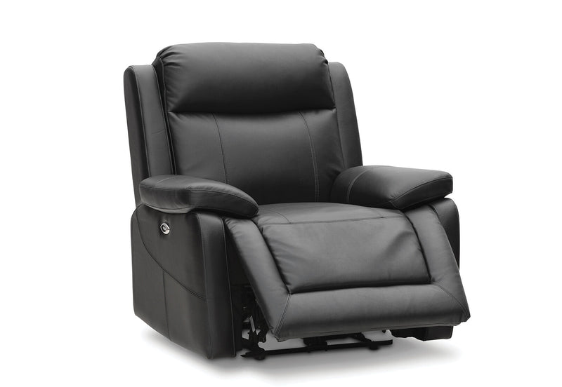 SAN MARCO LEATHER ELECTRIC RECLINER BLACK